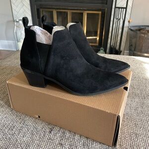 Black Suede Ankle Boots, 9, worn once